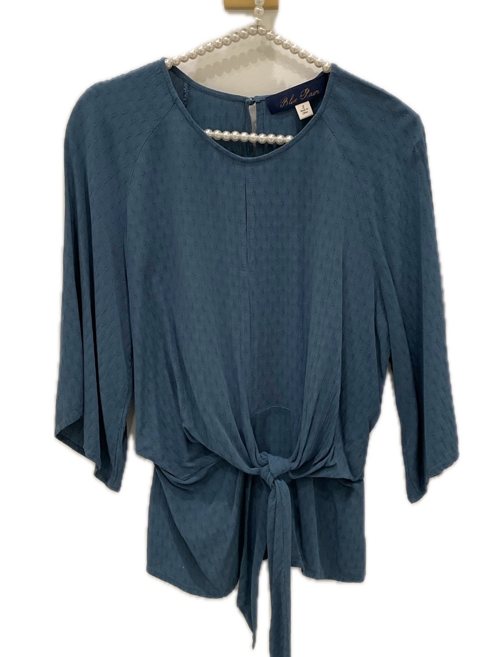 🔴Blue Rain Slate Blue Tie-Waist Blouse🔴